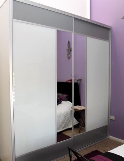 Grey Mesh panels top and bottom wardrobe doors