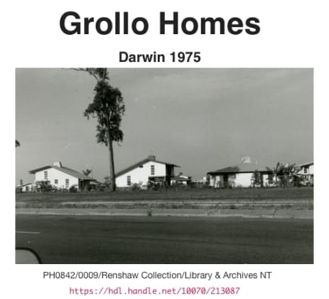 Grollo Home Exterior 1975 Darwin