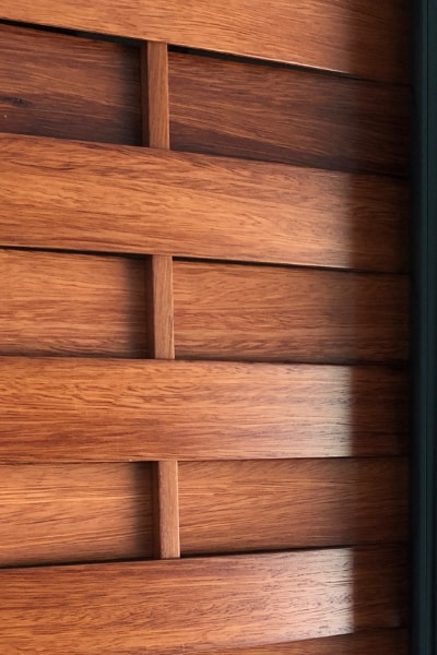 Detailed View of The Louvres Inserted into the Wardrobe Sliding Doors