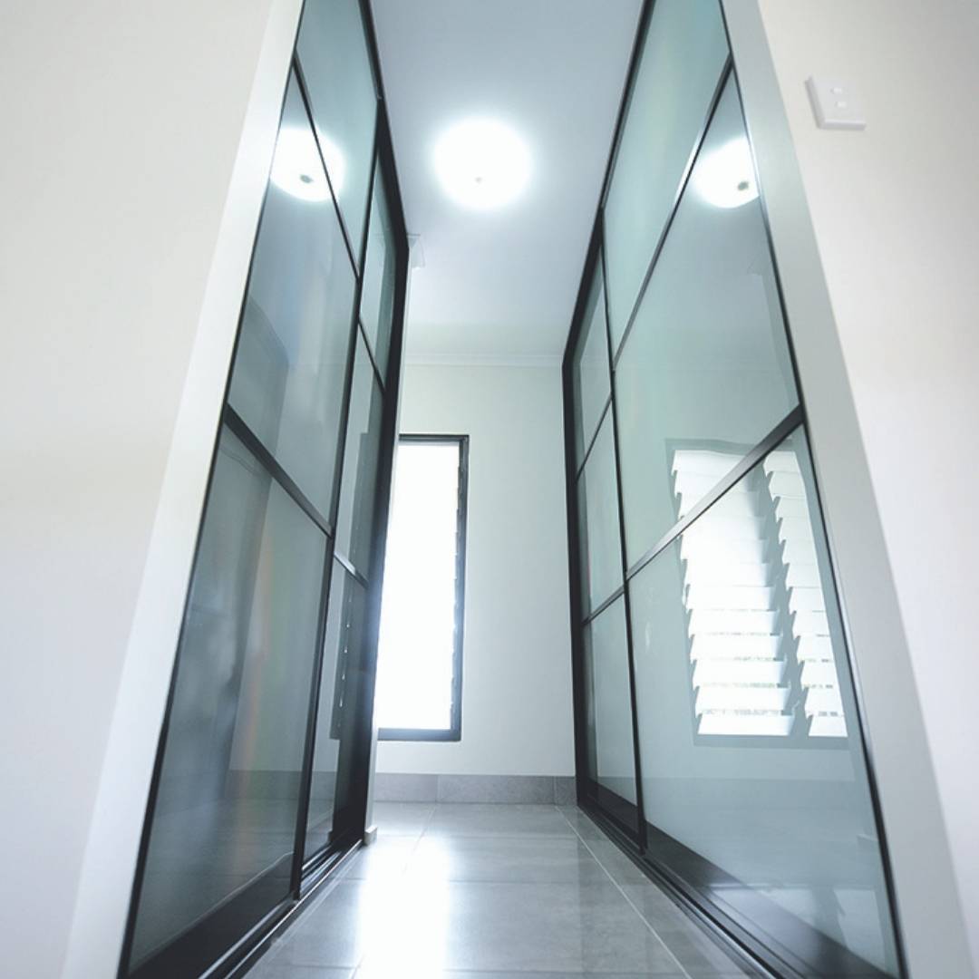 Sliding Doors are ideal for small bedrooms and hallways as they do not take up floor space to access contents