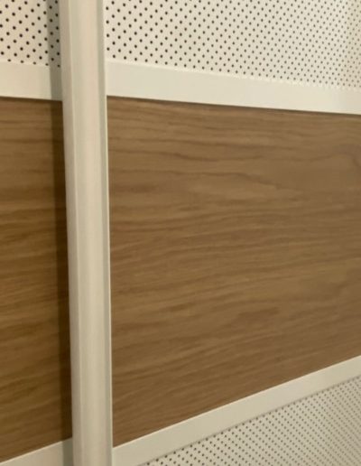 Closer View of Mesh Panels & Timber Flooring Panel - Hallway Cupboard