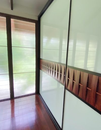 Wide Sliding Doors with Timber Louvres
