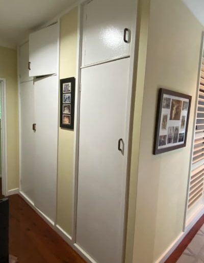Hallway Cupboard Doors before updated with Sliding Doors