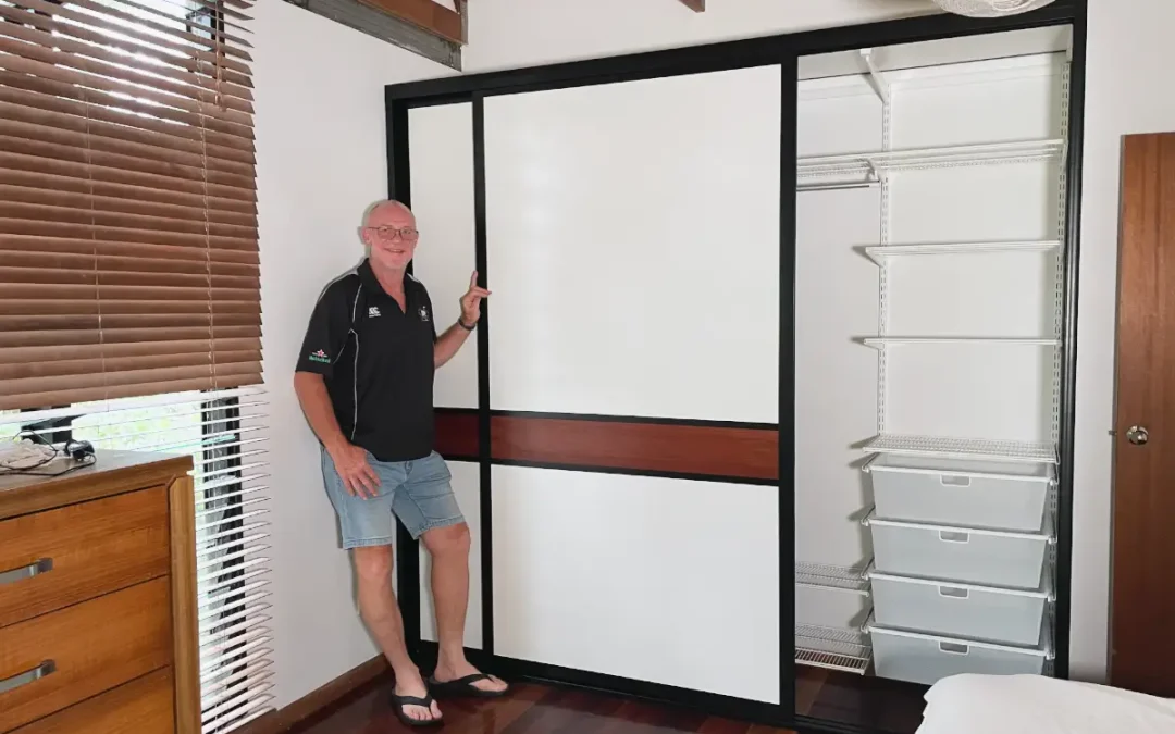 Carl Hooper showing an NT Styled Built-In Wardrobe that Prevents Mould