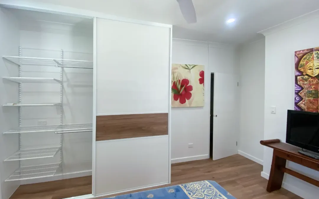 Custom Wardrobes Designed for the NT with Ventilated Elfa Shelving to Enhance Air Flow